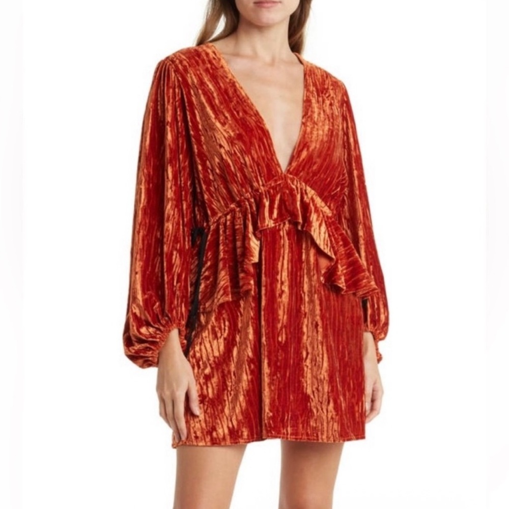 💰 ‼️ BLACK FRIDAY SALE ‼️ 💰 
Topshop Velvet Dress in Burnt Orange